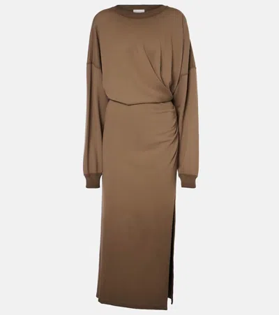 Isabel Marant Étoile Salomon Cotton Jersey Sweatshirt Dress In Verde