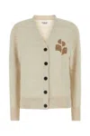 MARANT ETOILE SAND COTTON BLEND KARIN CARDIGAN