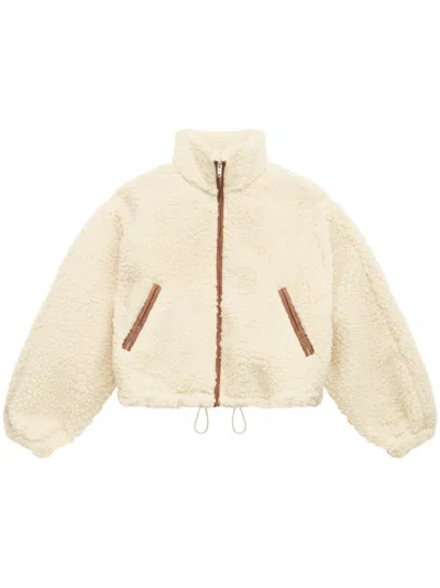 Isabel Marant Étoile Shearling Bomber Jacket In White