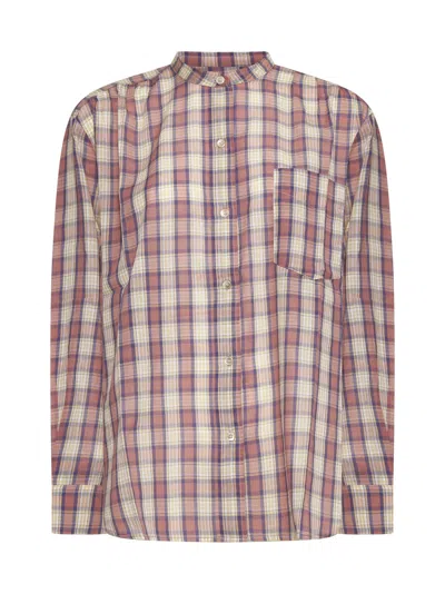 Marant Etoile Checked Cotton Voile Shirt In Pink