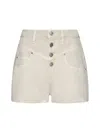 Isabel Marant Étoile Jovany High Waist Cotton Shorts In Beige