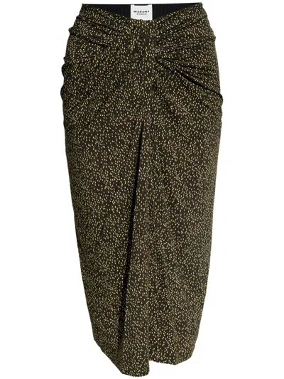 Isabel Marant Étoile Spot-print Midi Skirt In Black