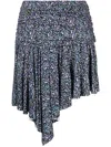 Isabel Marant Étoile Juliany Asymmetric Draped Printed Stretch-jersey Mini Skirt In Blue