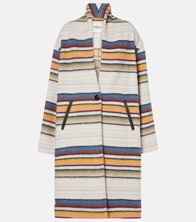 Isabel Marant Étoile Striped Wool-blend Coat In Multicoloured