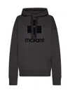 Isabel Marant Étoile Black Hoodie With Tonal Logo Print In Faded Black