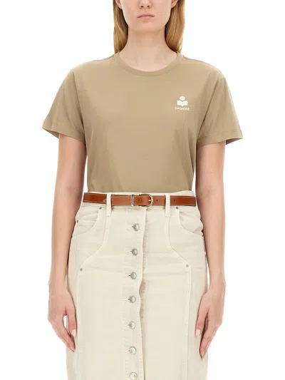 Isabel Marant Étoile Aby Cotton T-shirt In Brown