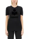 Isabel Marant Étoile Marant Etoile Zewel T Shirt With Flocked Logo In Black