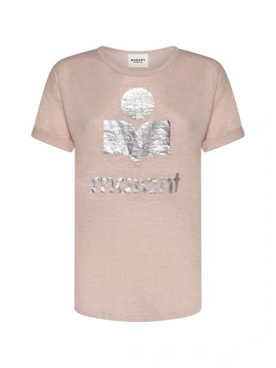 Marant Etoile T-shirt In Pearl Rose/silver