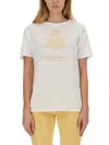 Isabel Marant Étoile Isabel Marant Etoile Zewel T-shirt With Metallic Logo Print In White