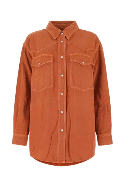 Marant Etoile Tania Long-sleeved Shirt In Orange