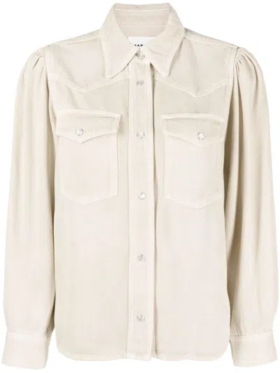 Marant Etoile Taniami Lyocell Shirt In Ecru