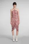 Isabel Marant Étoile Marant Étoile Woman Midi Dress Burgundy Size 4 Viscose In Fuxia