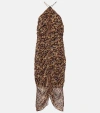 Isabel Marant Étoile Valdi Printed Halterneck Midi Dress In Ochre