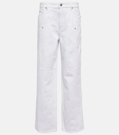 Marant Etoile Valeria Mid-rise Straight Jeans In White