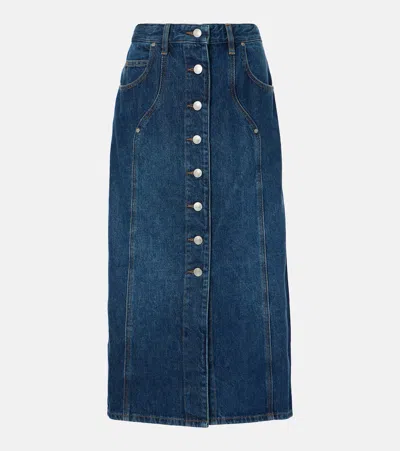 ISABEL MARANT ÉTOILE VANDY DENIM MIDI SKIRT