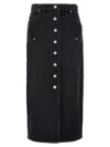 Isabel Marant Étoile Marant Étoile Vandy Denim Midi Skirt Faded Black In Black