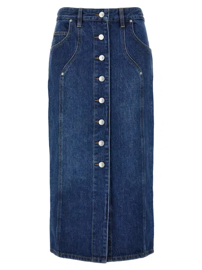 Isabel Marant Étoile Denim Vandy Skirt For In Blue