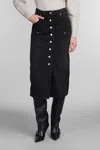 Isabel Marant Étoile Marant Étoile Vandy Denim Midi Skirt Faded Black In Black