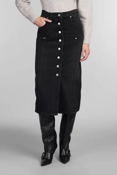 MARANT ETOILE VANDY SKIRT IN BLACK COTTON