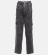 Isabel Marant Étoile Viamao High-rise Cotton Pants In Black