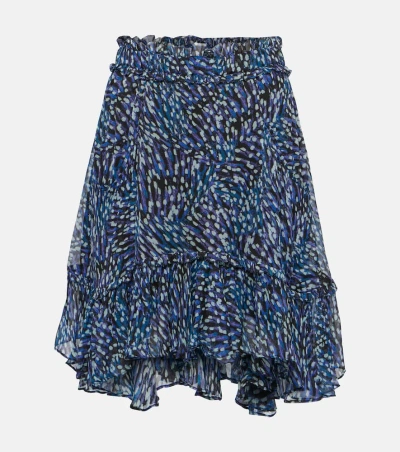 Isabel Marant Étoile Viera Asymmetric Printed Mini Skirt In Midnight