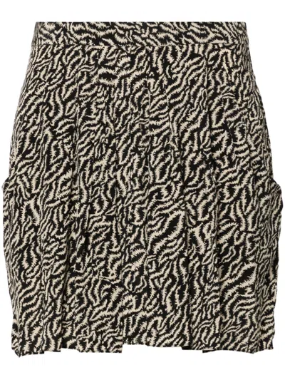 Isabel Marant Étoile Violaine Two-tone Viscose Miniskirt In Multi