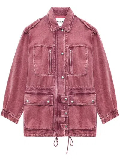 Isabel Marant Étoile Volta Denim Jacket In Raspberry