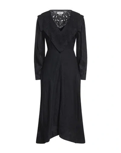Marant Etoile Marant Étoile Woman Midi Dress Black Size 4 Linen, Polyester