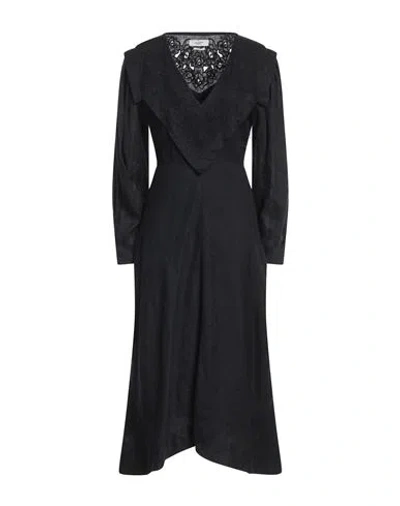 Isabel Marant Étoile Marant Étoile Woman Midi Dress Black Size 4 Linen, Polyester