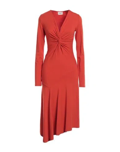 Marant Etoile Marant Étoile Woman Midi Dress Orange Size 6 Viscose, Elastane In Red
