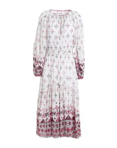 Marant Etoile Marant Étoile Woman Midi Dress White Size 8 Cotton, Metallic Polyester