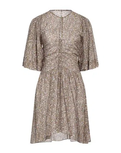 Isabel Marant Étoile Marant Étoile Woman Mini Dress Khaki Size 4 Cotton In Beige