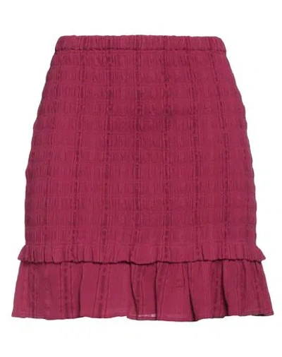 Marant Etoile Marant Étoile Woman Mini Skirt Garnet Size 6 Cotton, Viscose In Red