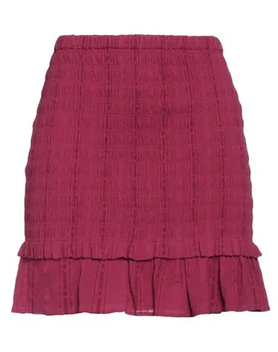 Isabel Marant Étoile Marant Étoile Woman Mini Skirt Garnet Size 6 Cotton, Viscose In Red