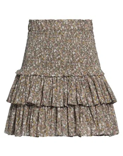 Marant Etoile Marant Étoile Woman Mini Skirt Khaki Size 8 Organic Cotton In Beige