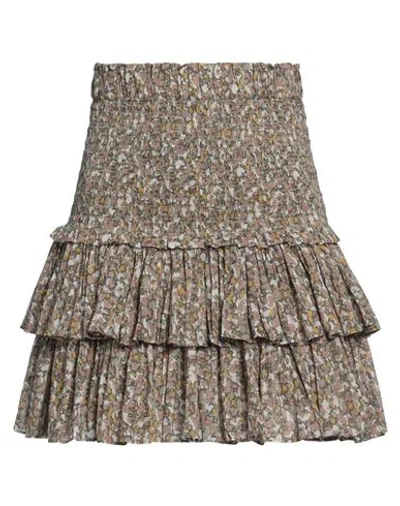 Isabel Marant Étoile Marant Étoile Woman Mini Skirt Khaki Size 4 Organic Cotton In Beige