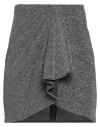 Isabel Marant Étoile Marant Étoile Woman Mini Skirt Black Size 8 Polyamide, Metallic Polyester, Elastane In Silver