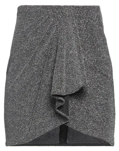 ISABEL MARANT ÉTOILE MARANT ÉTOILE WOMAN MINI SKIRT SILVER SIZE 6 POLYAMIDE, POLYESTER, ELASTANE
