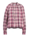 Isabel Marant Étoile Checked Cotton And Linen Shirt In Purple