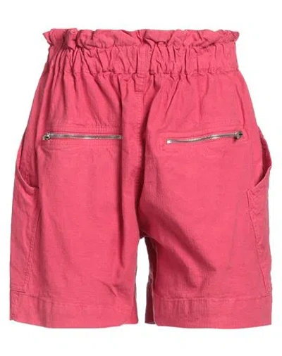 Marant Etoile Marant Étoile Woman Shorts & Bermuda Shorts Coral Size 6 Linen, Cotton, Elastane In Red