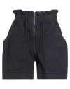 Isabel Marant Étoile Marant Étoile Woman Shorts & Bermuda Shorts Dark Purple Size 2 Linen, Cotton, Elastane In Purple