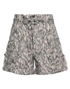 Marant Etoile Marant Étoile Woman Shorts & Bermuda Shorts Steel Grey Size 8 Cotton