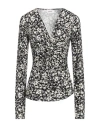 Isabel Marant Étoile Lyss Gathered Abstract-print Blouse In Black