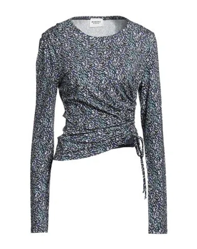 Marant Etoile Jazzy Ruched Printed Stretch-jersey Top In Blue