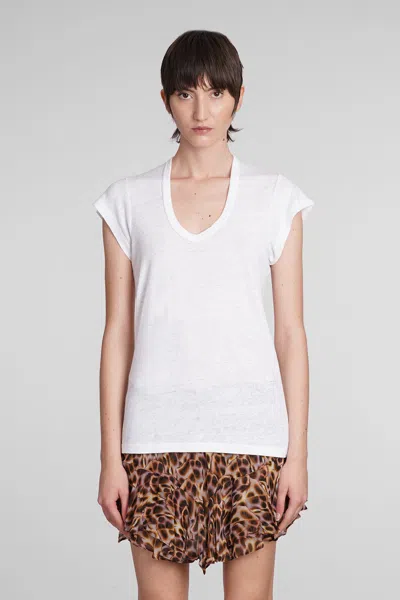 Marant Etoile Zankou T-shirt In White Linen