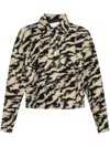 Isabel Marant Étoile Isabel Marant Etoile Womens Black Beige Ferida Cropped Wool-blend Jacket In Neutrals