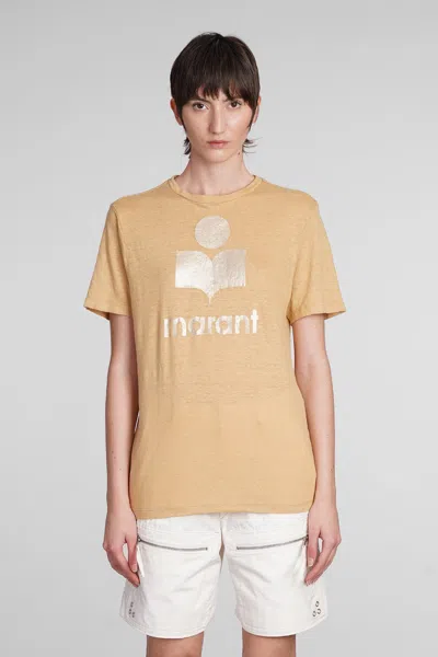 Marant Etoile Zewel T-shirt In Beige Linen