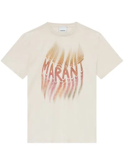 Isabel Marant Étoile Isabel Marant Etoile Zoeline Printed T-shirt In Beige