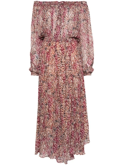 Marant Etoile Volga Printed Off-shoulder Maxi Dress In Pink