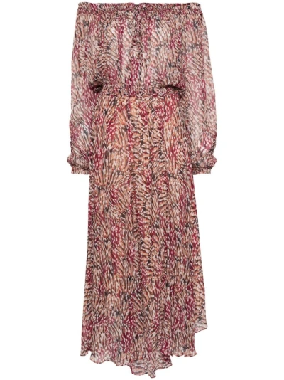 Isabel Marant Étoile Volga Printed Off-shoulder Maxi Dress In Pink